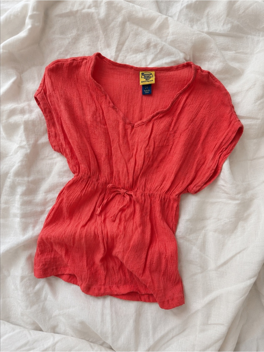 🐻 5/$15 Banana Boat Coral Drawstring Swim Coverup 2T